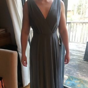Slate blue evening gown dress